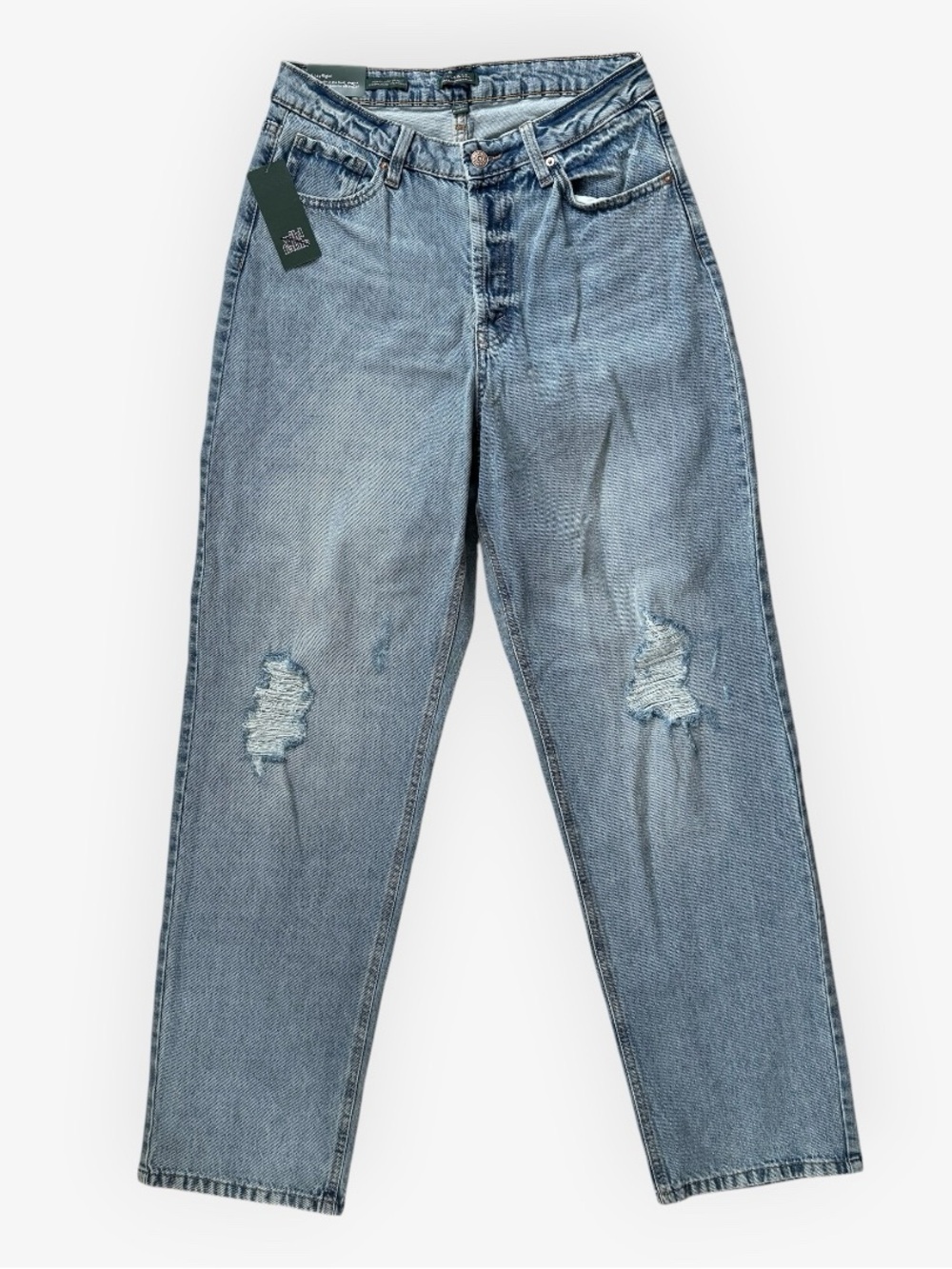 Wild Fable High-Rise Curvy Straight Distressed Jeans Medium Wash Size 8